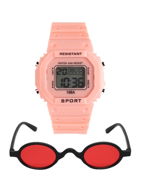 

Fantasy World Unisex Kids Grey Dial & Orange Bracelet Style Straps Digital Multi Function Watch