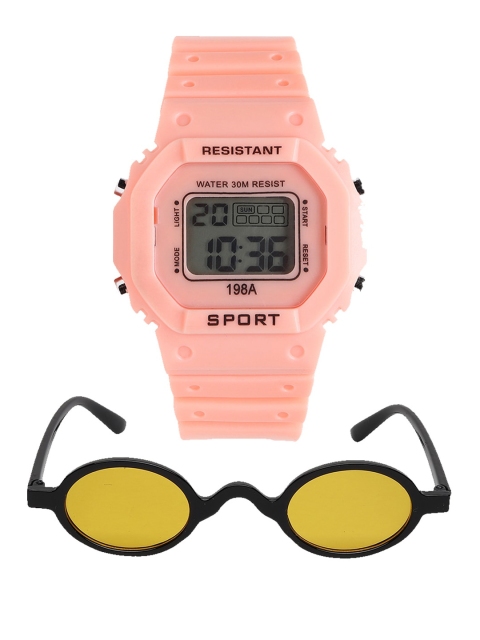 

Fantasy World Unisex Kids Grey Dial & Orange Bracelet Style Straps Digital Multi Function Watch