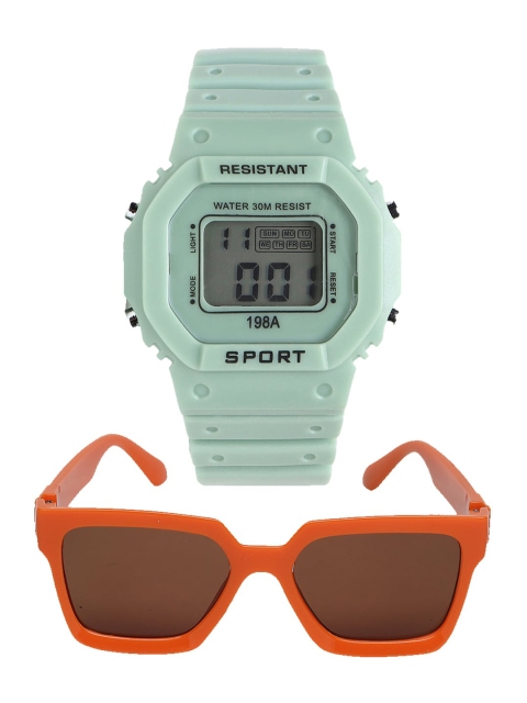 

Fantasy World Unisex Kids Grey Dial & Green Straps Digital Multi Function Watch FW-198A-GR-WAL-06