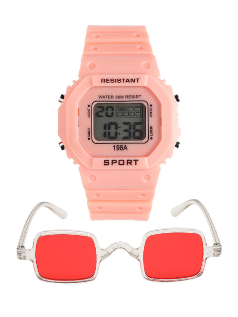 

Fantasy World Unisex Kids Grey Dial & Orange Bracelet Style Straps Digital Multi Function Watch