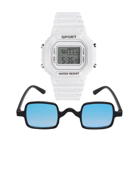 

Fantasy World Unisex Kids Grey Dial & White Bracelet Style Straps Digital Multi Function Watch