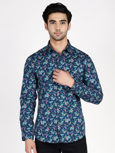 

Callino London Men Navy Blue Slim Fit Floral Printed Casual Shirt