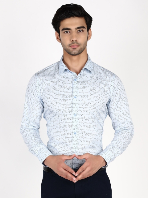 

Callino London Men Blue Slim Fit Printed Cotton Casual Shirt