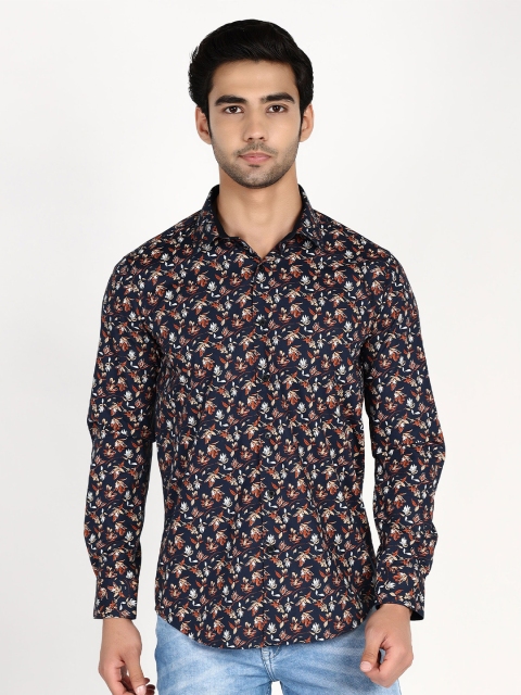 

Callino London Men Navy Blue Slim Fit Floral Printed Casual Shirt