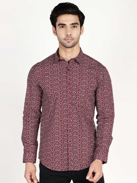 

Callino London Men Red Slim Fit Floral Printed Cotton Casual Shirt