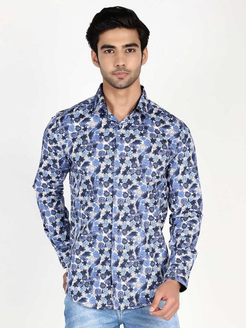 

Callino London Men Blue Slim Fit Floral Printed Cotton Casual Shirt