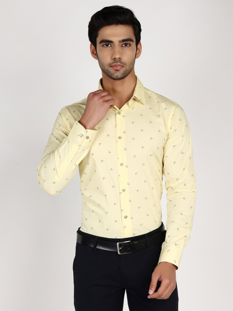 

Callino London Men Yellow Slim Fit Printed Cotton Casual Shirt