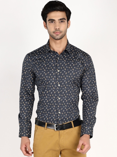 

Callino London Men Steel Slim Fit Floral Printed Casual Shirt