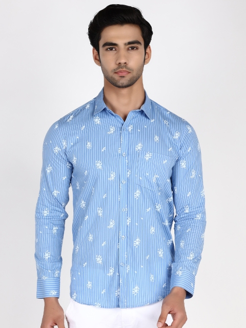 

Callino London Men Blue Slim Fit Floral Printed Cotton Casual Shirt