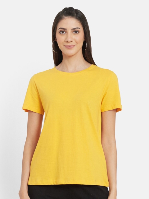 

UNMADE Women Yellow Organic Cotton T-shirt