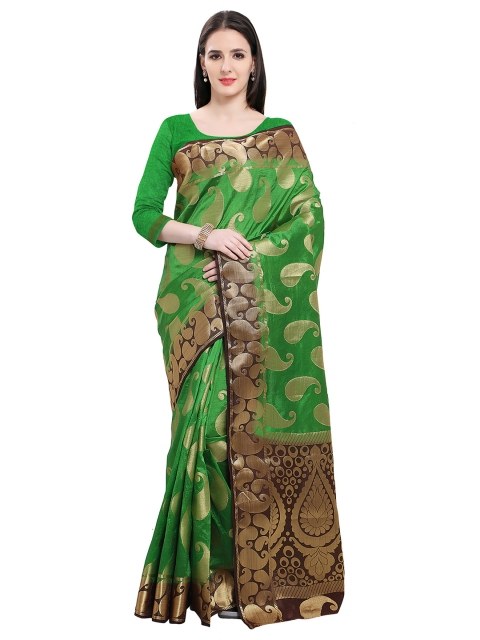 

Ishin Green & Brown Art Silk Patterned Traditional Saree