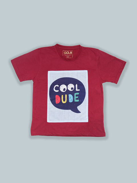 

GOJI Kids Maroon Henley Neck T-shirt