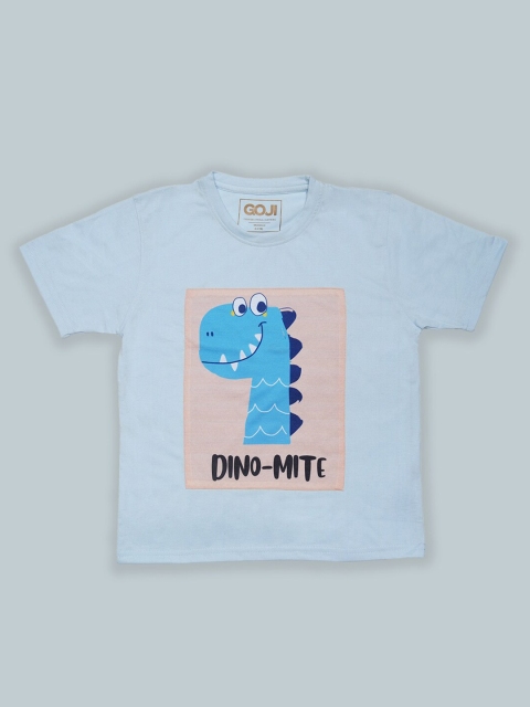 

GOJI Kids Blue Printed V-Neck T-shirt