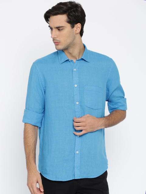 

ColorPlus Men Blue Tailored Fit Solid Casual Shirt