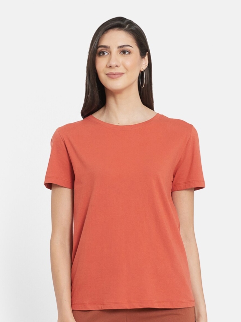 

UNMADE Women Orange Organic Cotton T-shirt