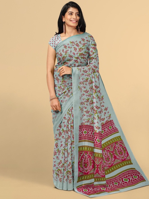 

Kalamandir Grey & Magenta Floral Saree