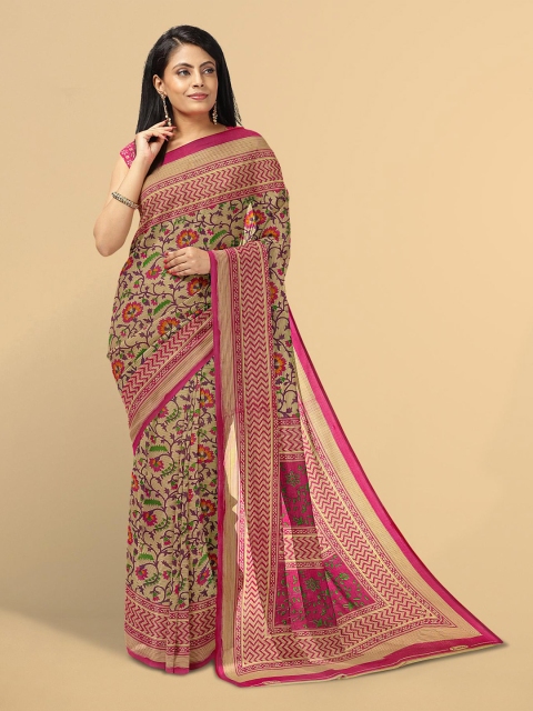 

Kalamandir Beige & Maroon Floral Silk Blend Saree