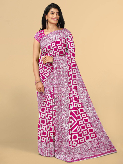 

Kalamandir Pink & White Saree