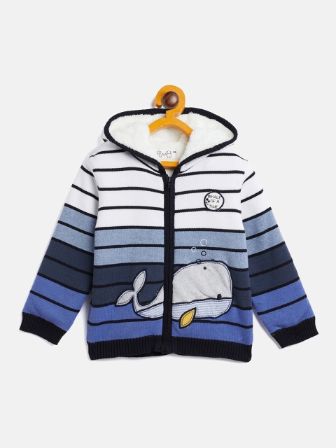 

JWAAQ Boys White & Blue Striped Pullover