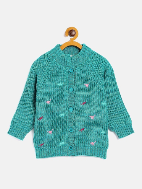

JWAAQ Girls Green Embroidered Printed Pullover