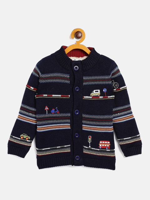 

JWAAQ Boys Navy Blue & Red Printed Pullover