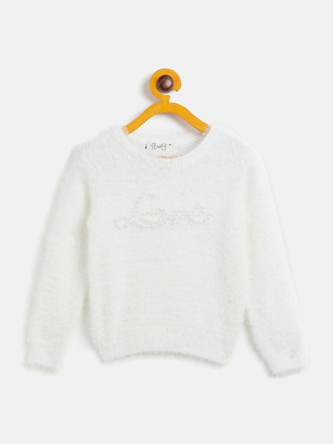 

JWAAQ Girls Off White Typography Printed Pullover