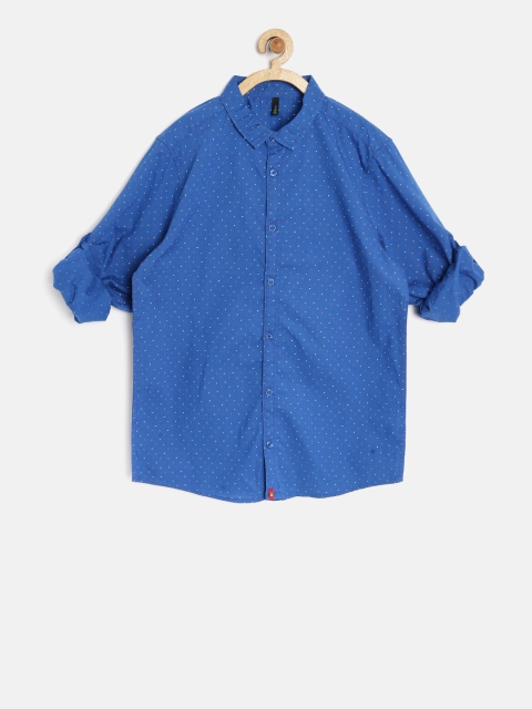 

United Colors of Benetton Boys Blue Printed Casual Shirt