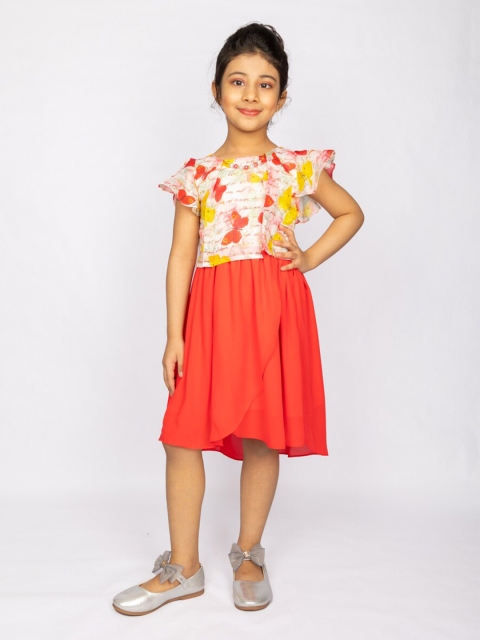 

Peppermint Red Floral Satin Midi Dress
