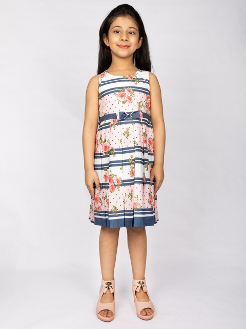 

Peppermint Pink Floral A-Line Dress