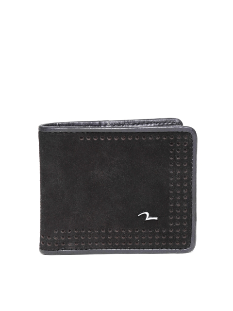 

SPYKAR Men Black Solid Leather Two Fold Wallet