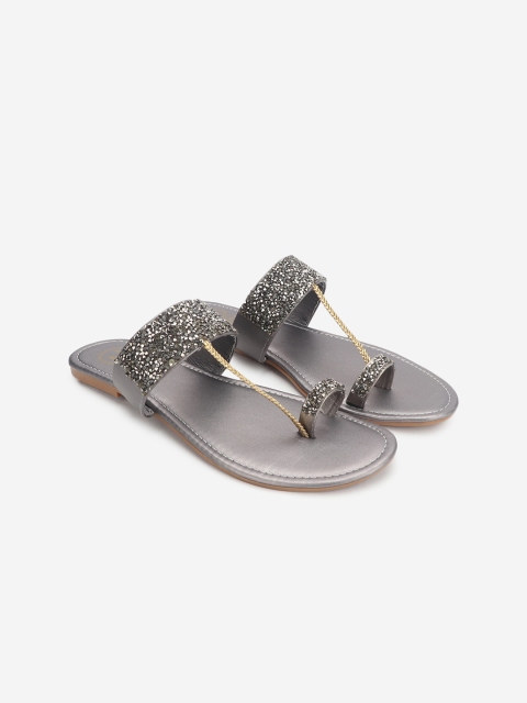 

Myra Women Grey Embellished One Toe Flats