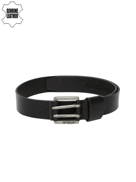 

SPYKAR Men Black Textured Genuine Leather Belt