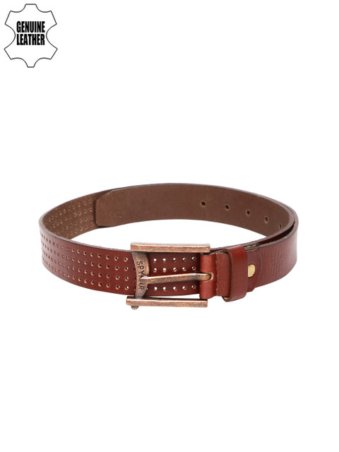 

SPYKAR Men Brown Solid Genuine Leather Belt