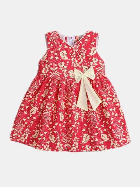 

The Magic Wand Kids-Girls Fuchsia Floral Fit and Flare Dress