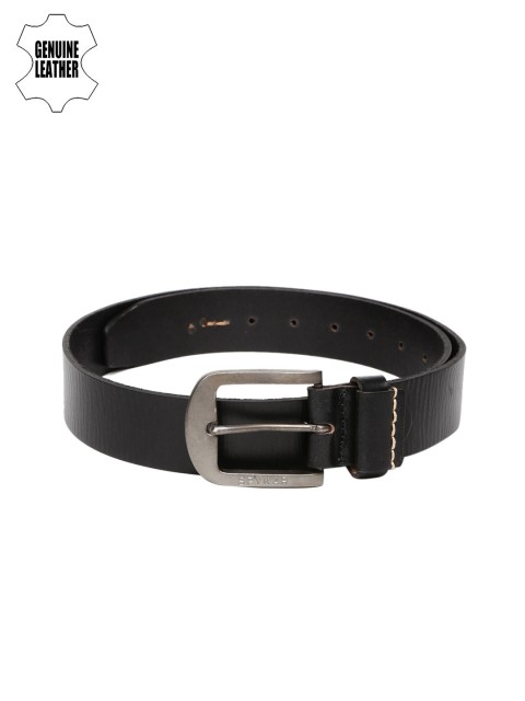 

SPYKAR Men Black Solid Genuine Leather Belt
