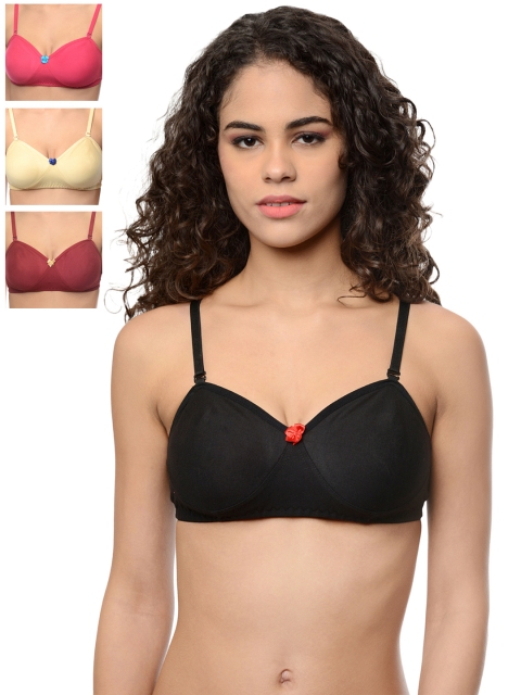 

Leading Lady Pack of 4 Full-Coverage T-shirt Bras DEMI-4, Multi