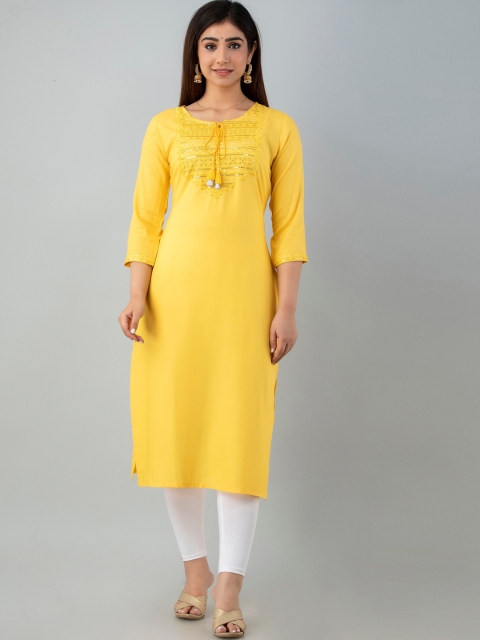 

CKM Women Yellow Kurta