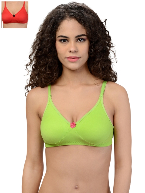 

Leading Lady Pack of 2 Full-Coverage T-shirt Bras DINKY-2, Green
