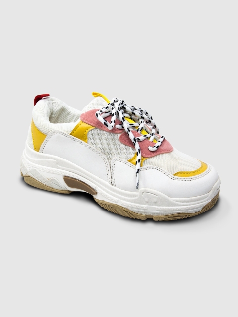 

LYKKEIN Women White PU Sneakers