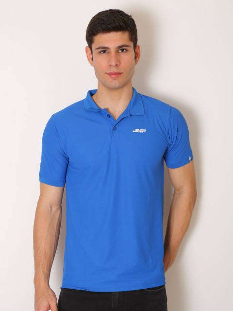 

JMP Men Blue Polo Collar Slim Fit Casual T-shirt