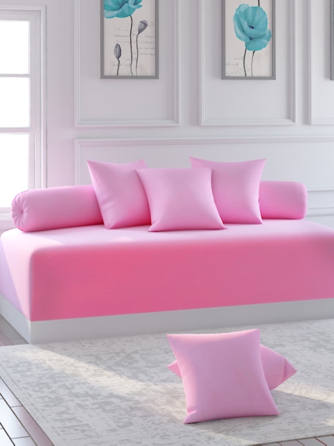 

MODEFE Set Of 8 Pink Cotton Diwan Set