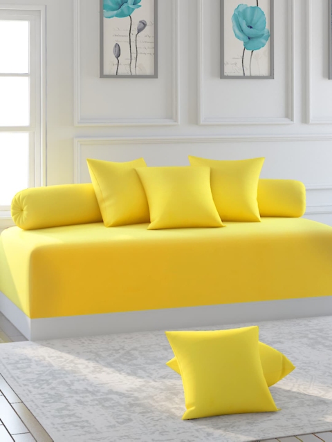 

MODEFE Set Of 8 Yellow Cotton Diwan Set