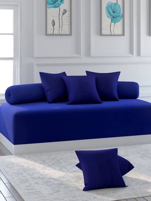

MODEFE Set Of 8 Blue Cotton Diwan Set