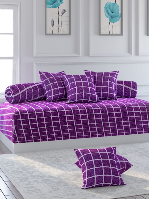 

MODEFE Purple Checked Cotton Diwan Set