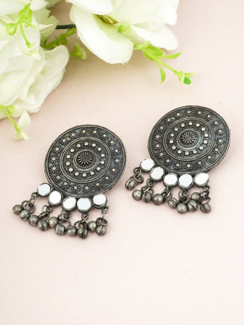 

Urmika Silver-Toned Classic Studs Earrings