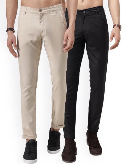 

Vandnam Fabrics Men Black Smart Slim Fit Chinos Trousers