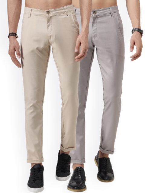 

Vandnam Fabrics Men Grey Smart Slim Fit Chinos Trousers