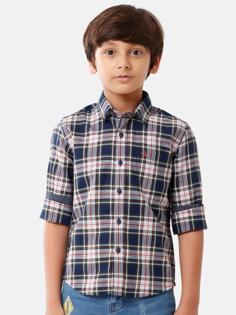 

CP BRO Boys Blue Standard Slim Fit Tartan Checks Checked Casual Shirt