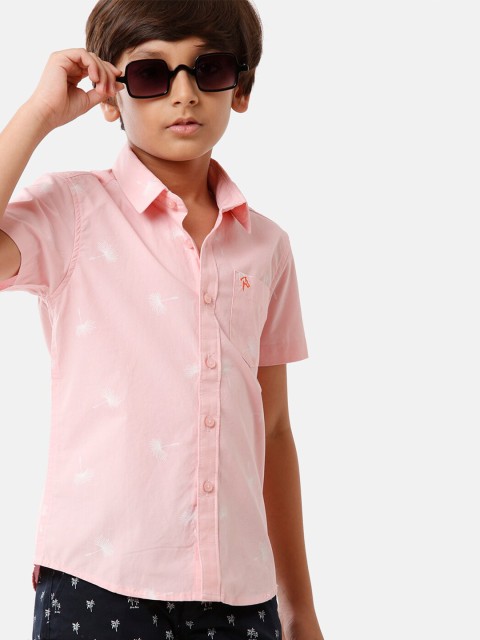 

CP BRO Boys Pink Standard Slim Fit Casual Shirt