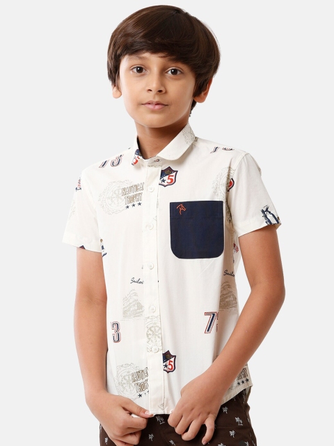 

CP BRO Boys Multicoloured Standard Slim Fit Printed Casual Shirt, Multi